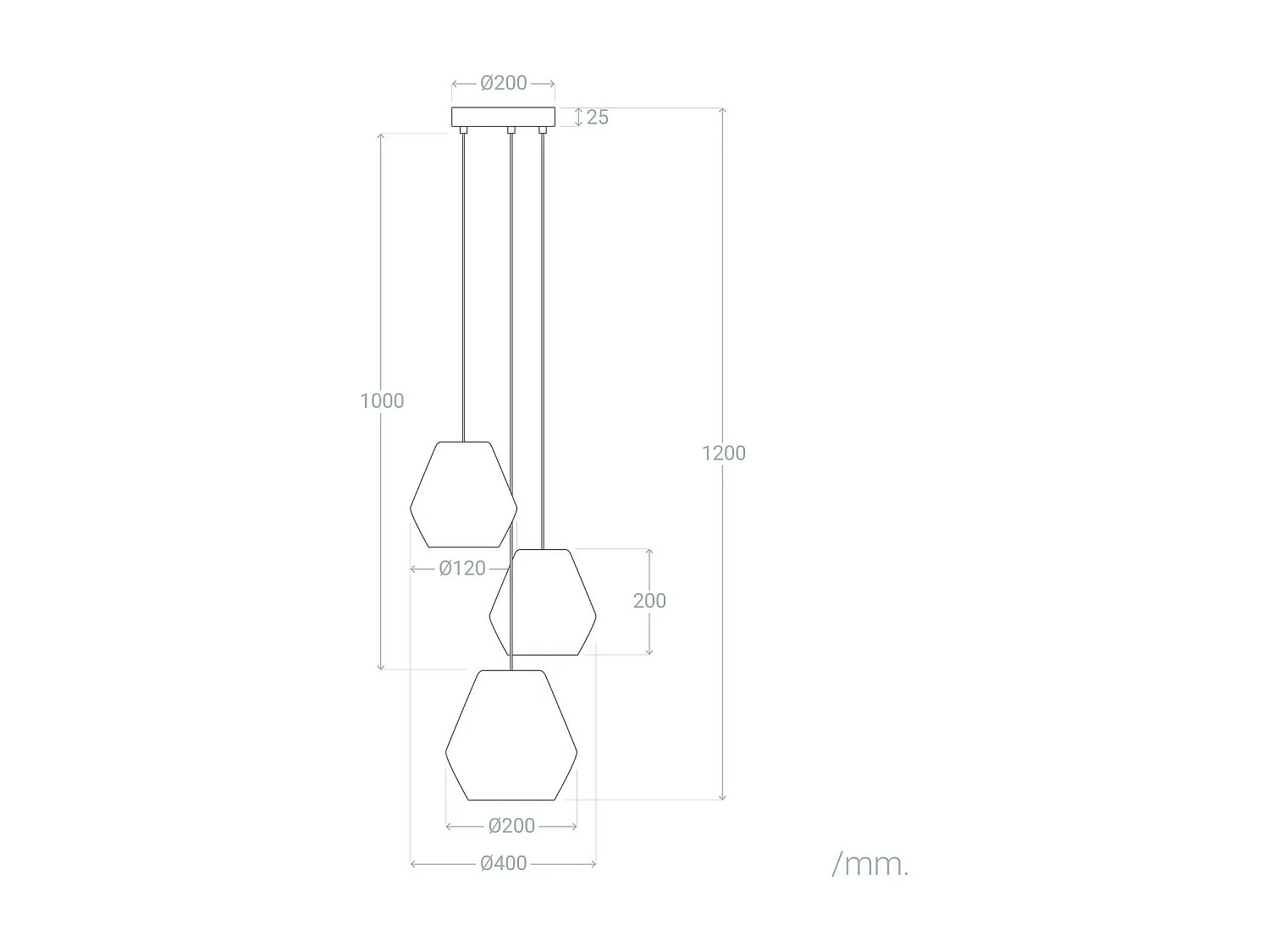 Suspension Papier Tressé Trilla 3 Spots  Brun