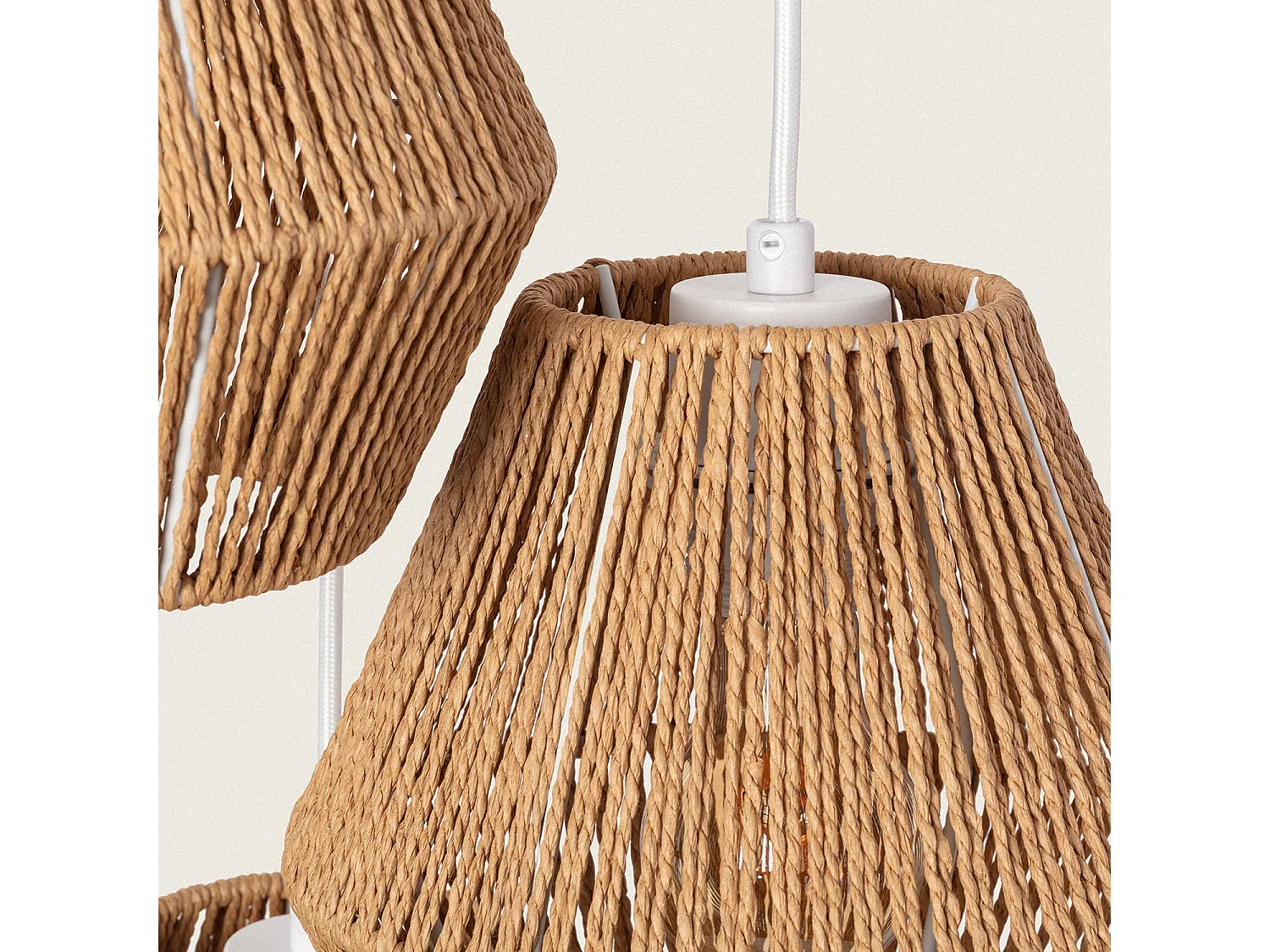 Suspension Papier Tressé Trilla 3 Spots  Brun