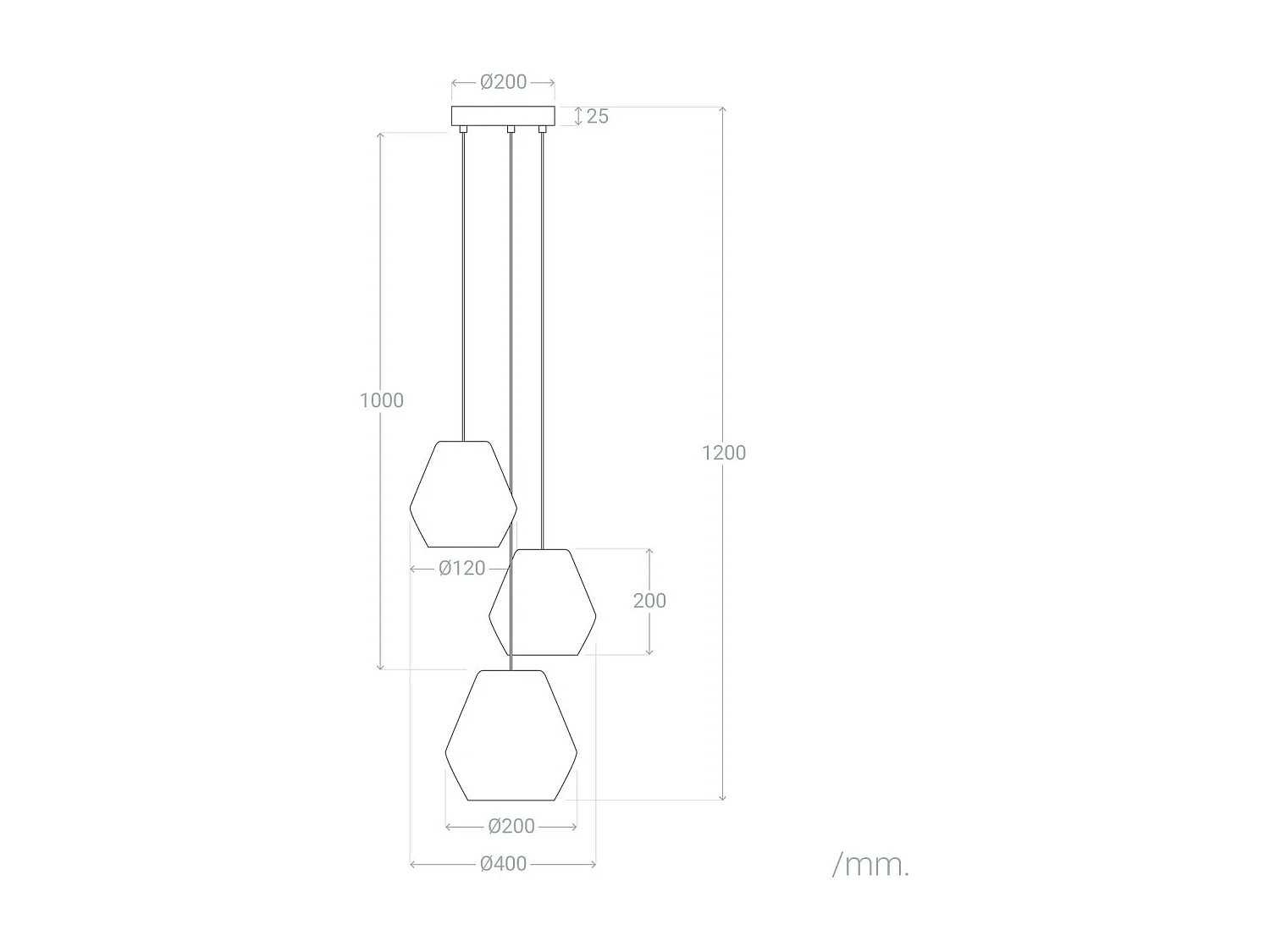 Suspension Papier Tressé Trilla 3 Spots  Brun