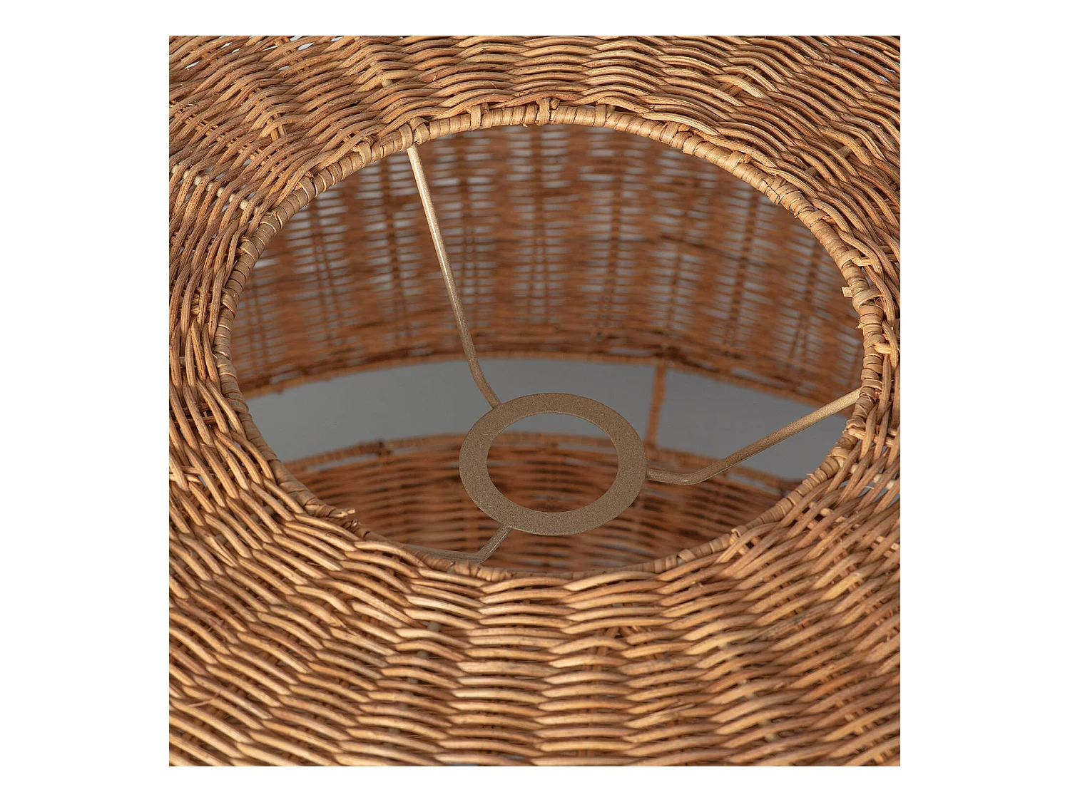 Lámpara Colgante Ratán Oblate Bulang Ø800 mm ILUZZIA Textil Blanco