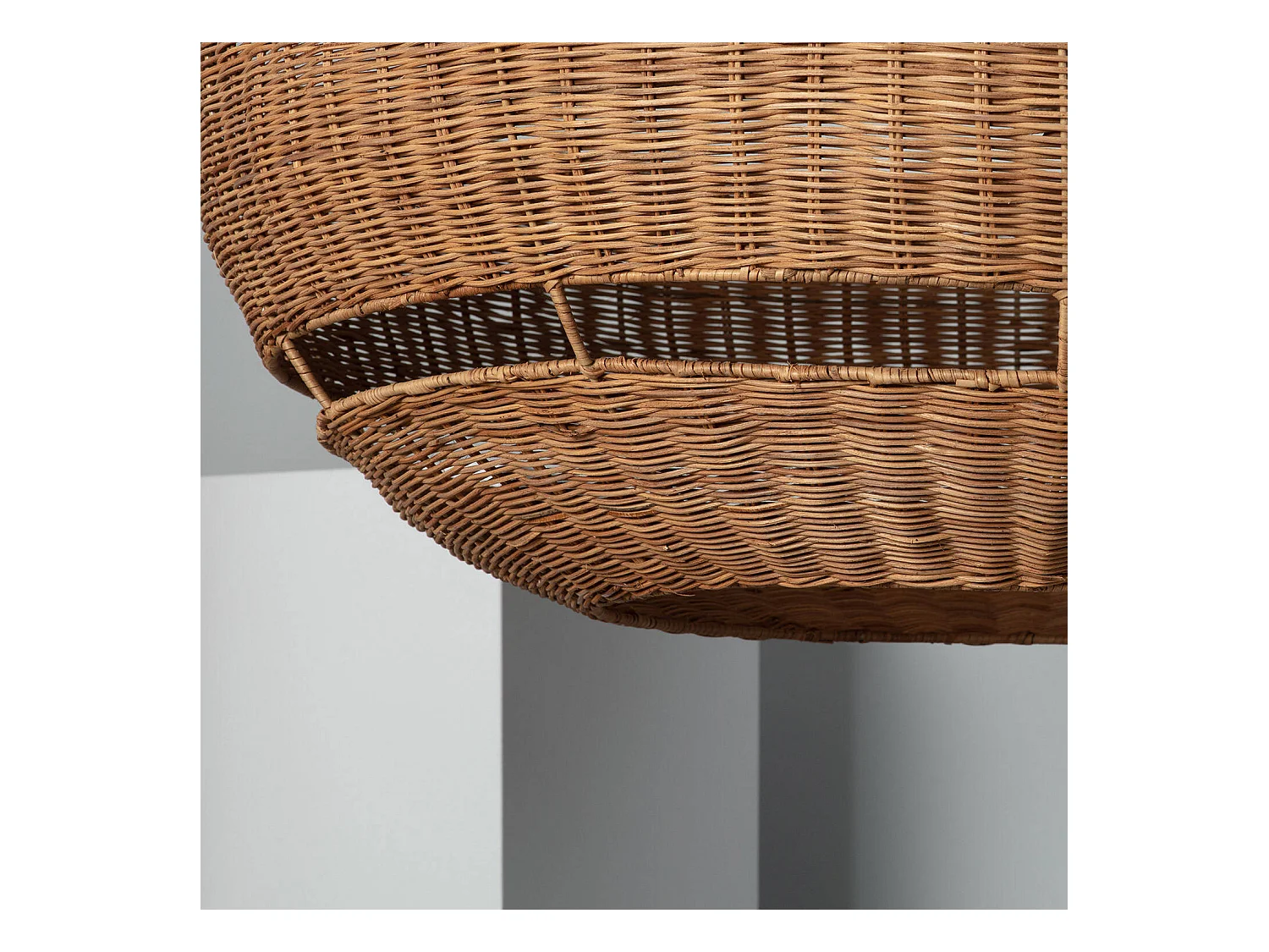 Lámpara Colgante Ratán Oblate Bulang Ø800 mm ILUZZIA Textil Blanco