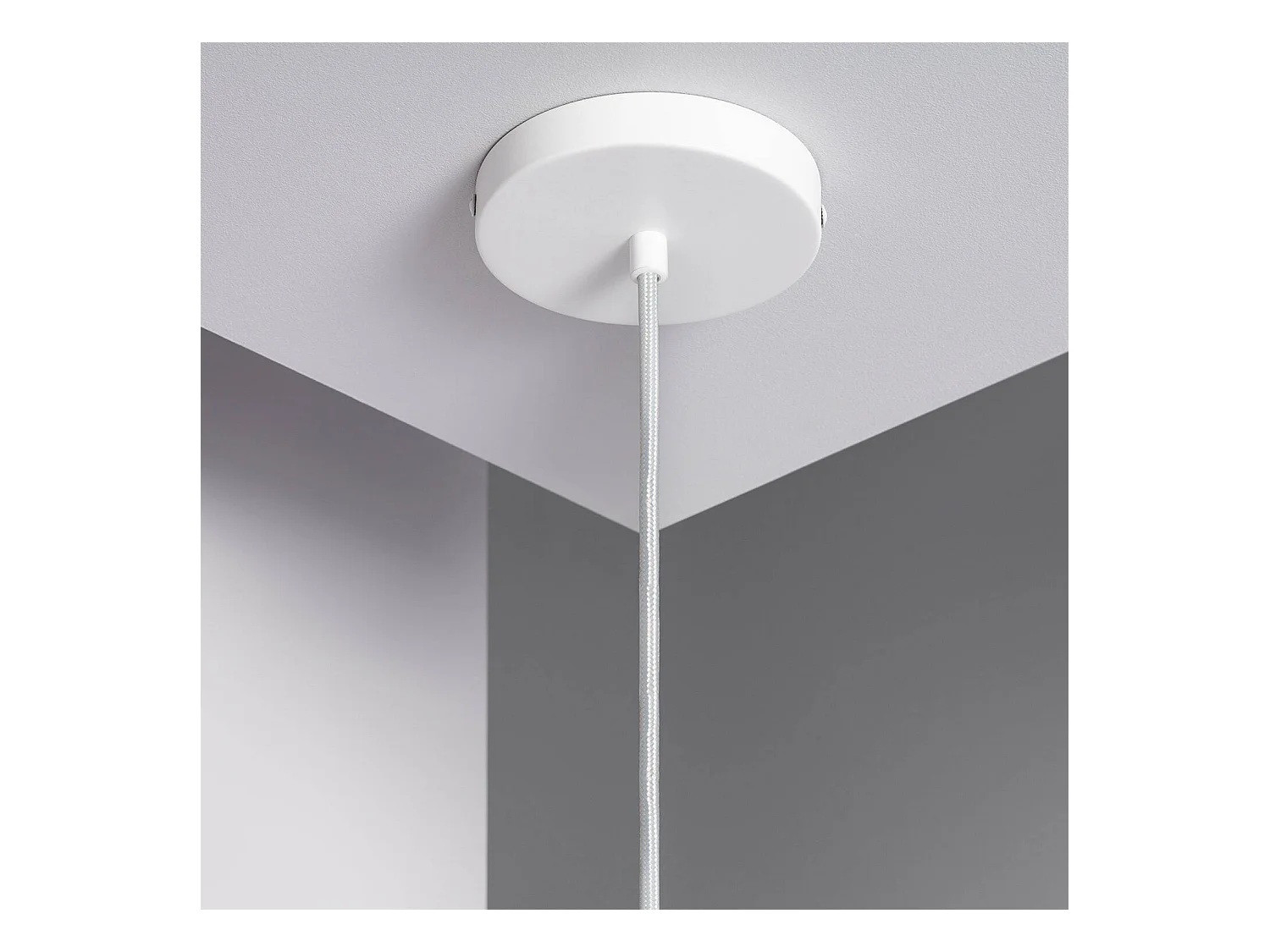 Lámpara Colgante Ratán Oblate Bulang Ø800 mm ILUZZIA Textil Blanco