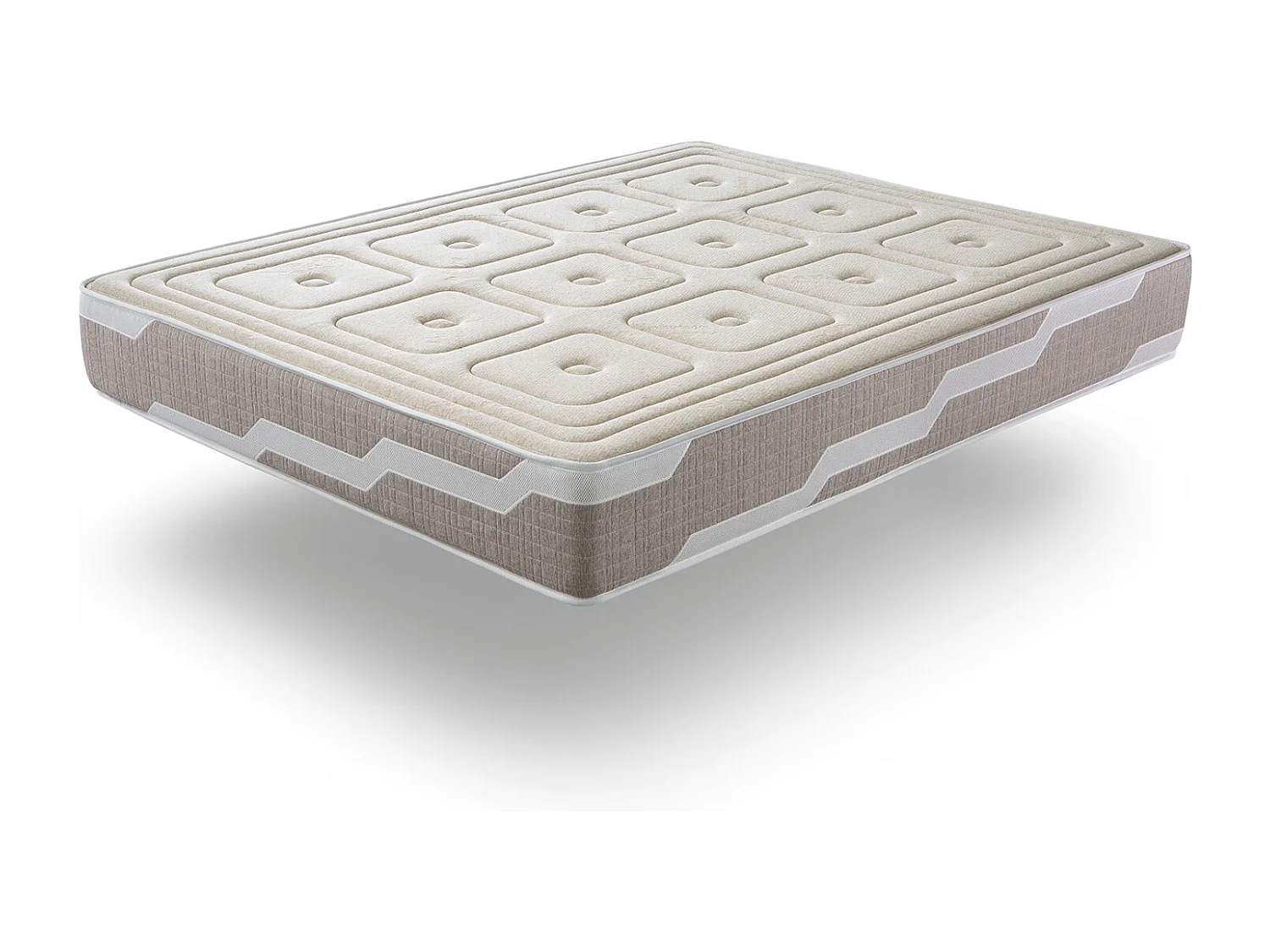 Materasso Matrimoniale ORGANIC NATURA molle insacchettate 200X190 ORGANICO, Alto 25 CM, 100% cotone e lino Rigidozza 3/5 Medio