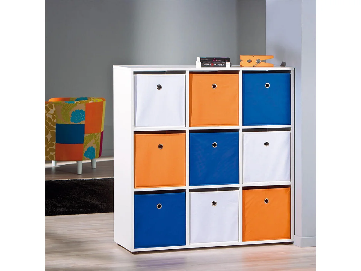 TEO - Meuble de Rangement Etagère 9 Compartiments