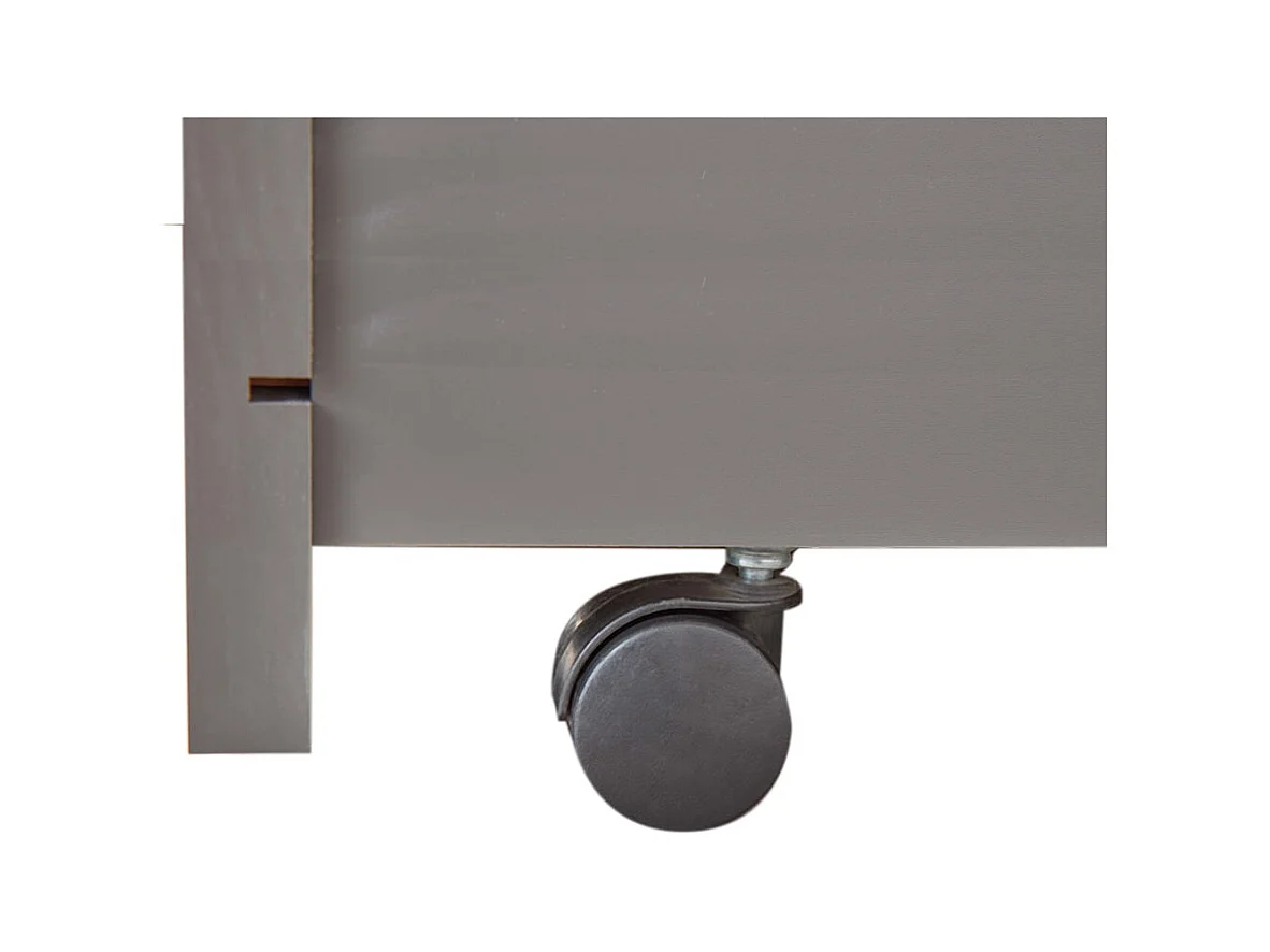 CANTARI - Lit Gigogne 90x200cm en Pin Massif Coloris Gris