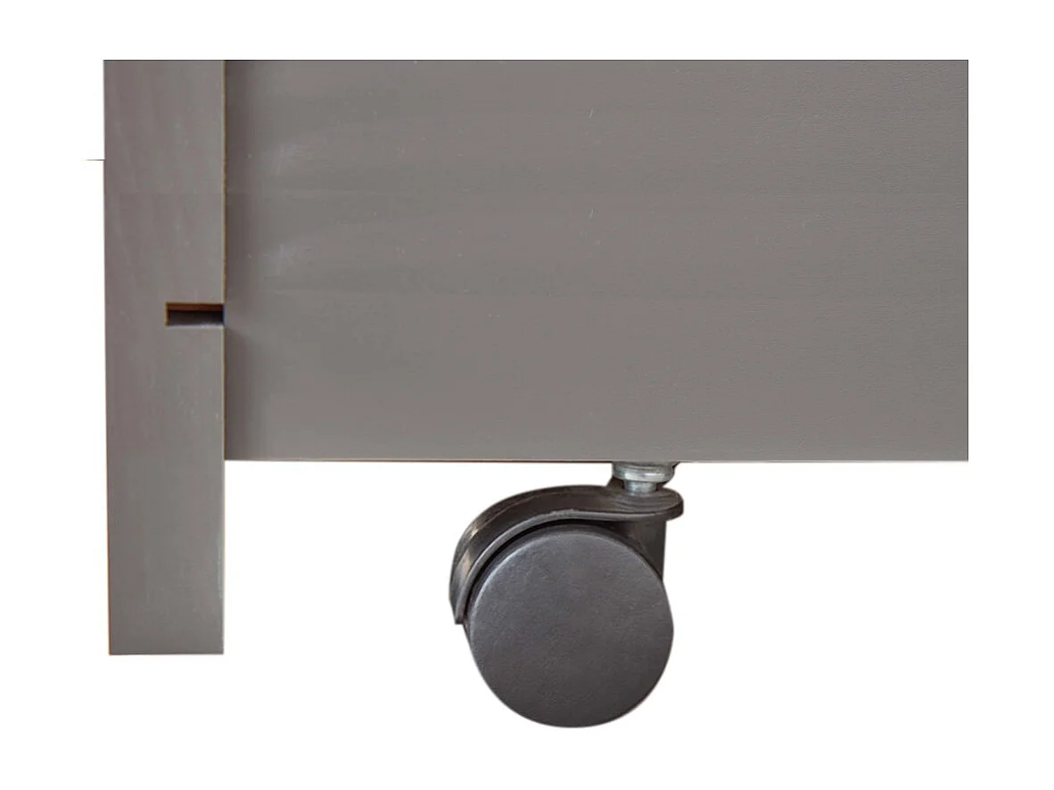 CANTARI - Lit Gigogne 90x200cm en Pin Massif Coloris Gris