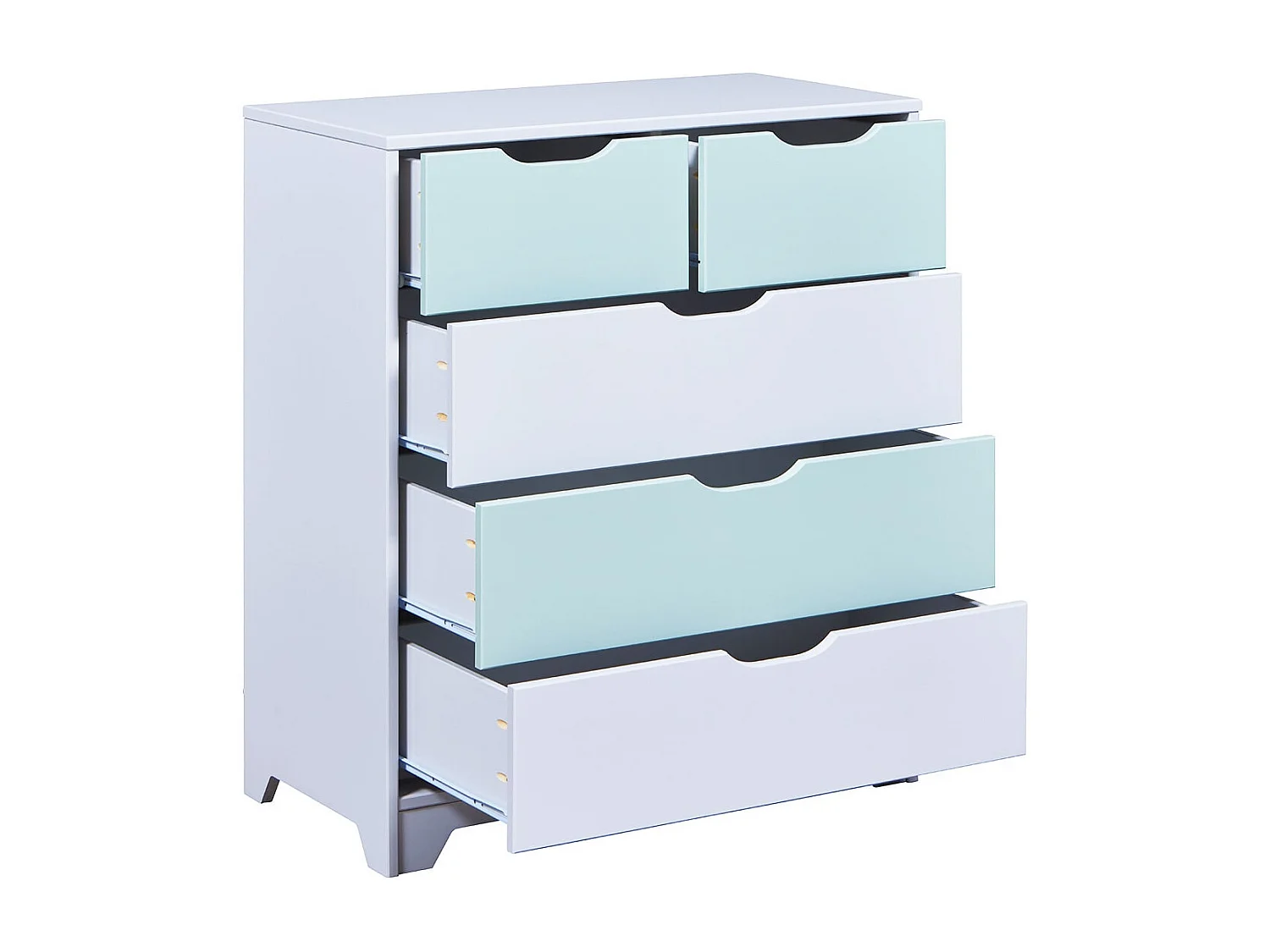 GLASCA - Ensemble Lit Gigogne 90x200cm + Commode Pin Massif