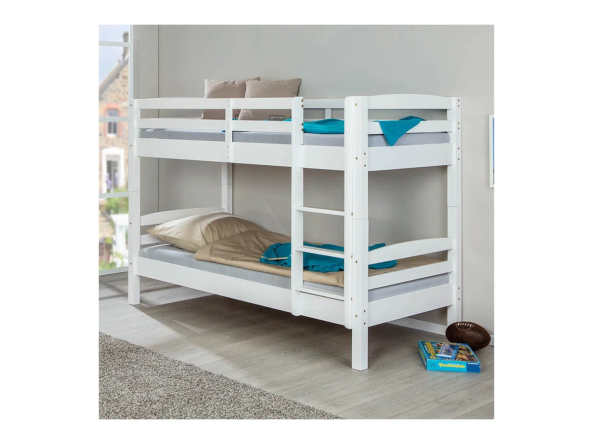 ALASKA - Pack Lits Superposés 90x190cm + Coffre Pin Massif