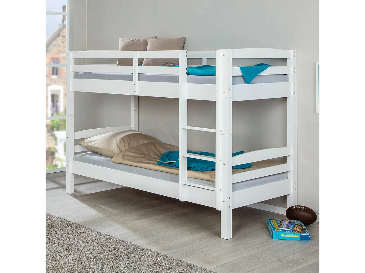 ALASKA - Pack Lits Superposés 90x190cm + Coffre Pin Massif