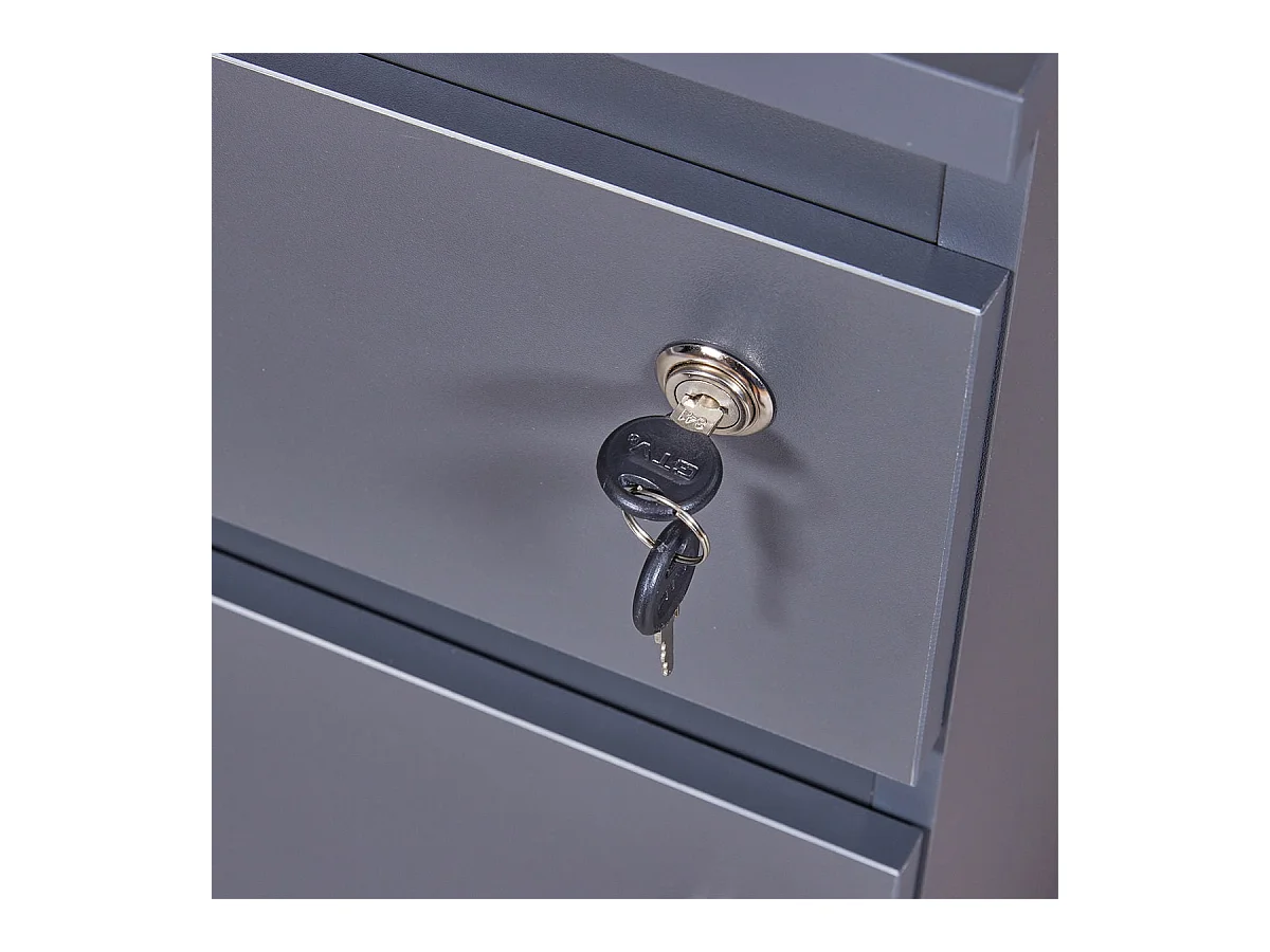 MARIO - Pack Bureau Gamer et Caisson Verouillable Anthracite