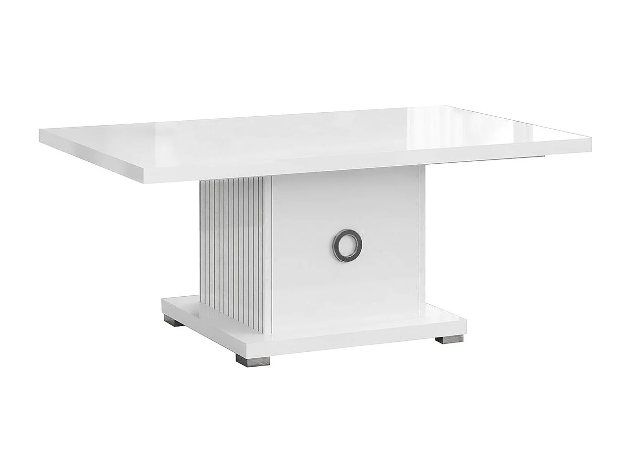 MARIKA - Ensemble Salon Laqué Blanc Brillant avec Leds