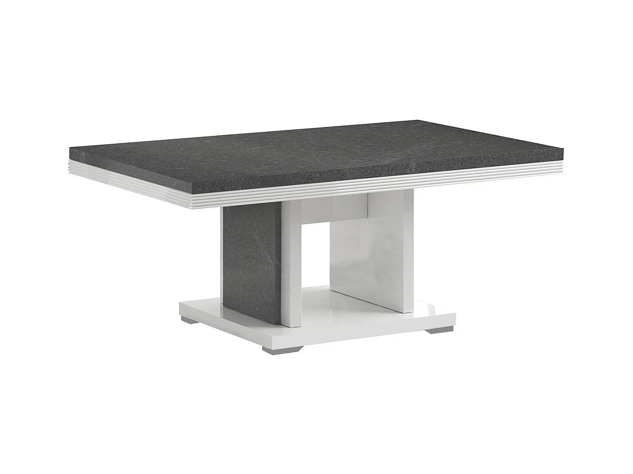 MARIKA - Ensemble Salon Blanc et Effet Pierre avec Leds