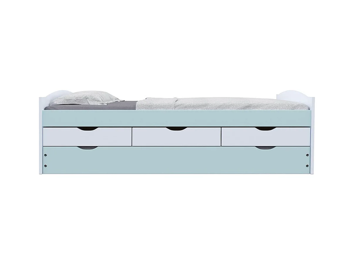 GLASCA - Chambre Complète 90x200cm en Pin Massif