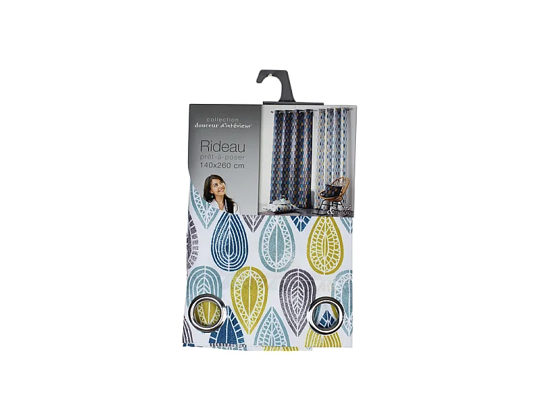 Rideau Tamisant "Palpito" 140x260cm Blanc & Bleu