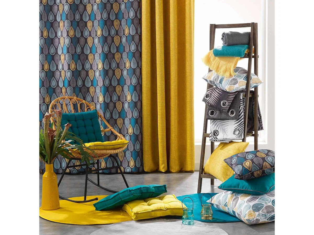 Rideau Tamisant "Palpito" 140x260cm Blanc & Bleu