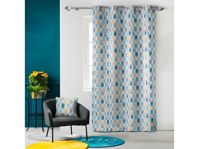 Rideau Tamisant "Palpito" 140x260cm Blanc & Bleu