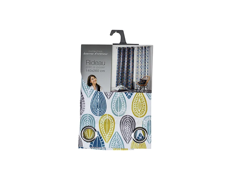 Rideau Tamisant "Palpito" 140x260cm Blanc & Bleu