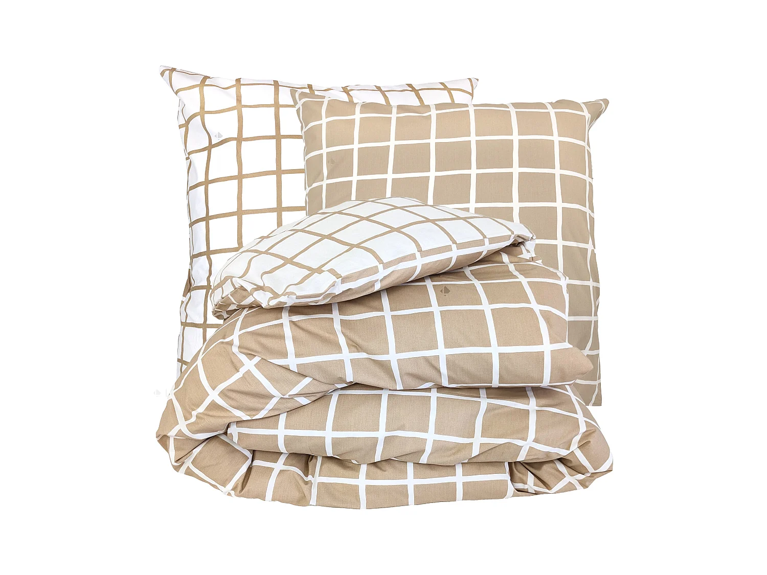 Parure de lit 140x200 cm percale coton DDM MAX Beige 2 pièces