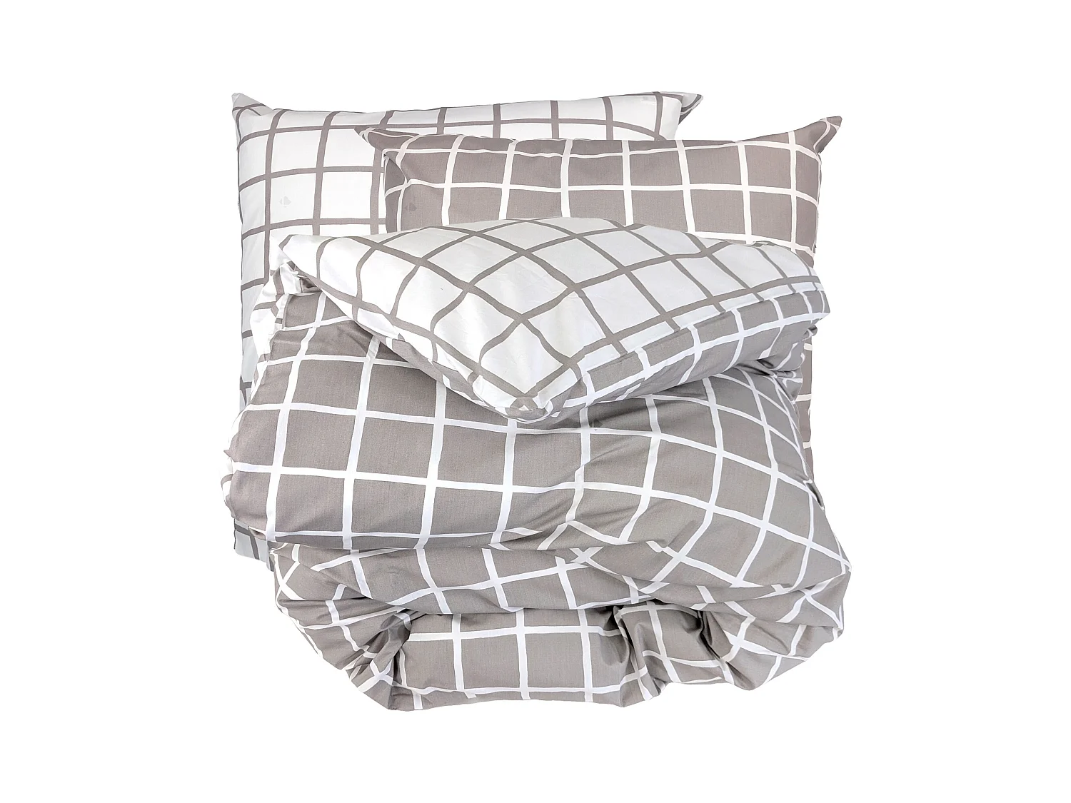 Parure de lit 240x220 cm percale coton DDM MAX Gris 3 pièces