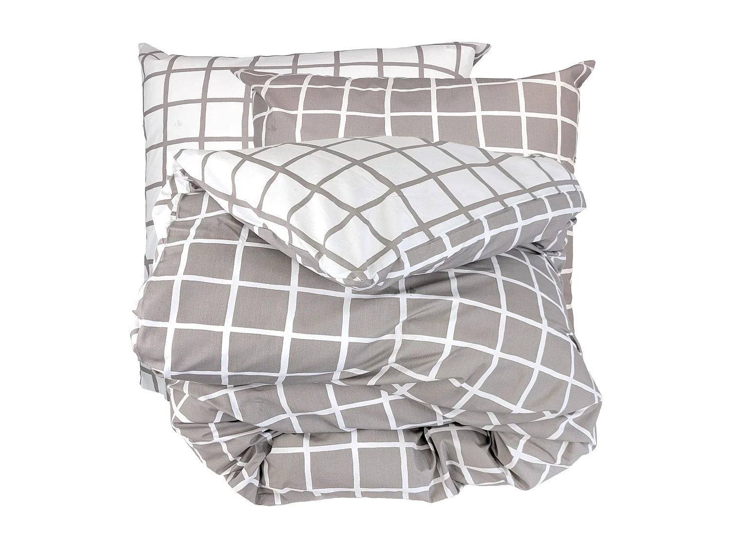 Parure de lit 240x220 cm percale coton DDM MAX Gris 3 pièces