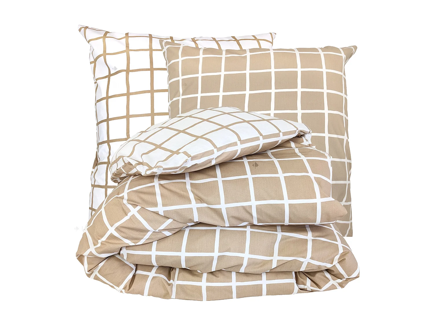 Parure de lit 280x240 cm percale coton DDM MAX Beige 3 pièces