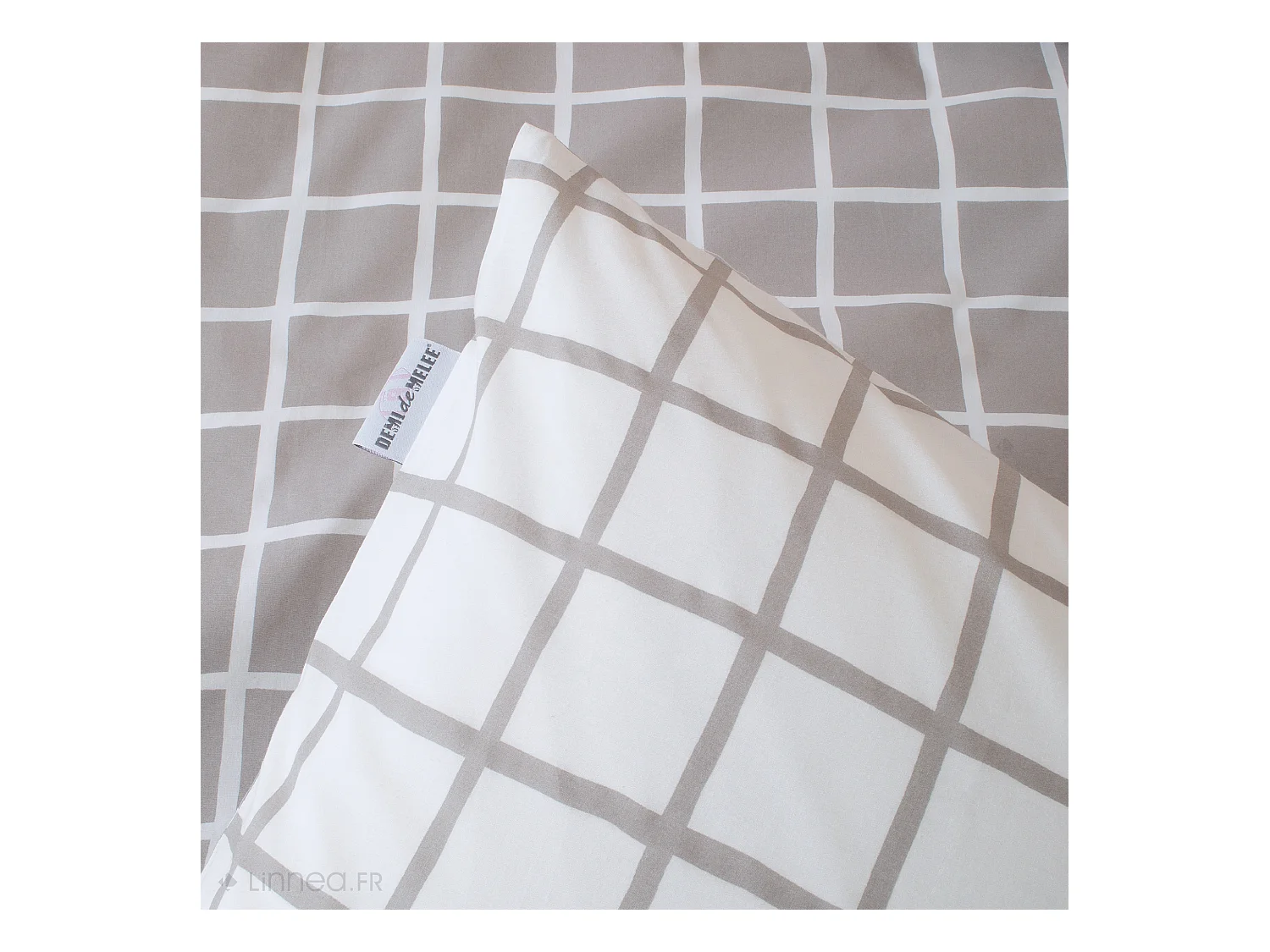 Parure de lit 260x240 cm percale coton DDM MAX Gris 3 pièces