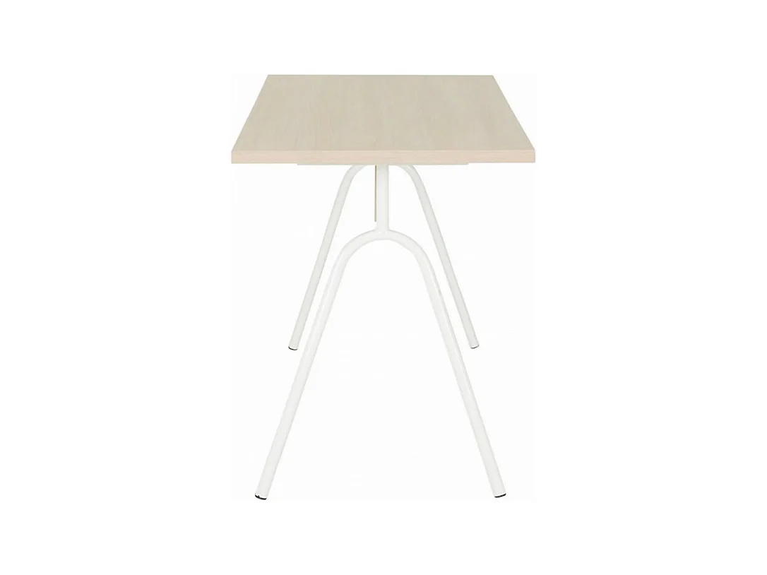 Bureau Pieds Métal Arc Chêne et Blanc L 120 H 75 P 60 cm