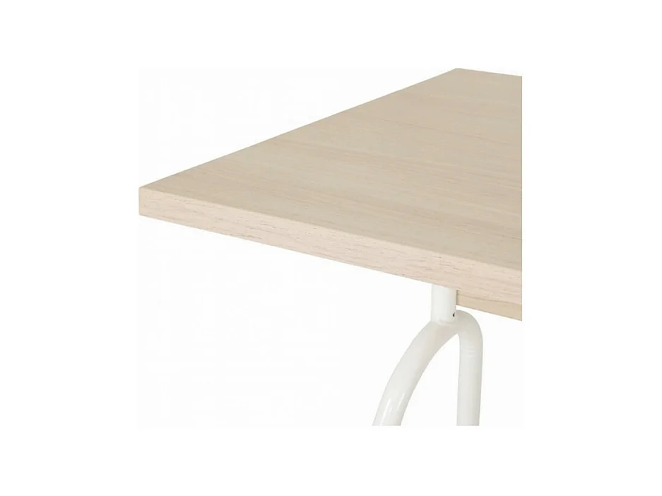 Bureau Pieds Métal Arc Chêne et Blanc L 120 H 75 P 60 cm