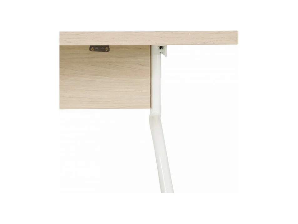 Bureau Pieds Métal Arc Chêne et Blanc L 120 H 75 P 60 cm