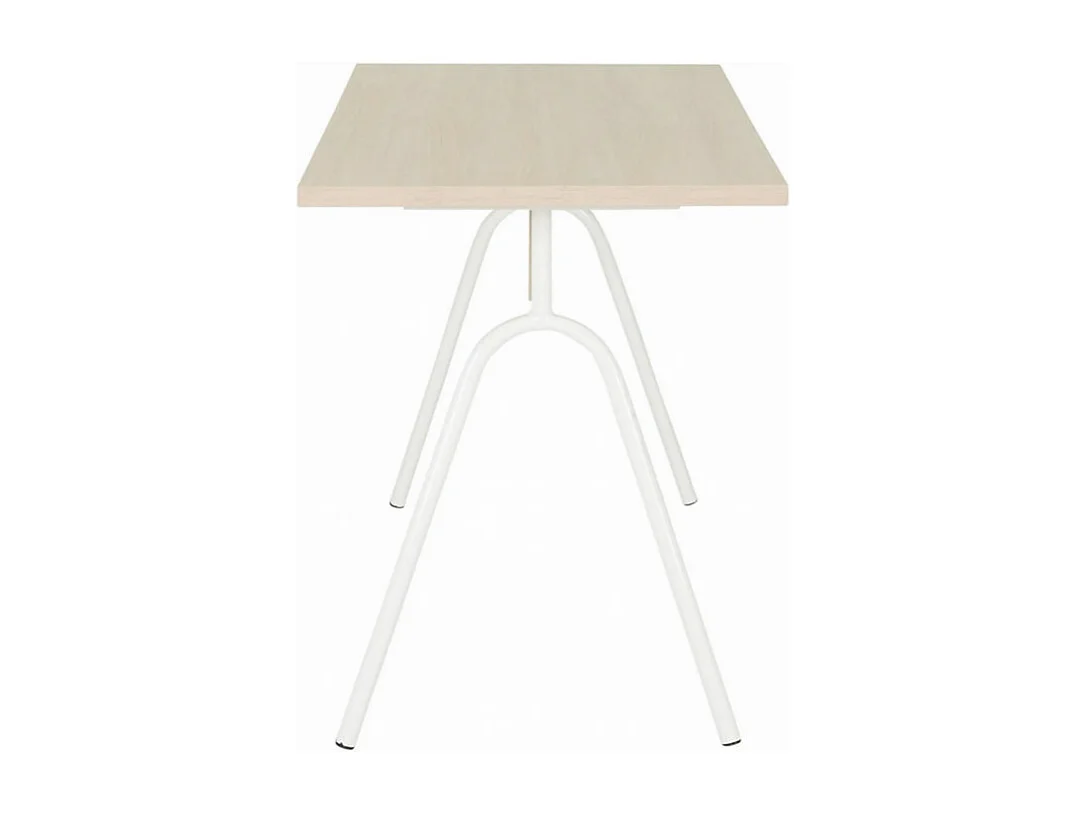 Bureau Pieds Métal Arc Chêne et Blanc L 120 H 75 P 60 cm