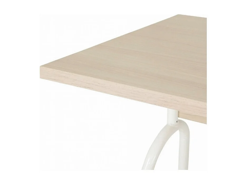 Bureau Pieds Métal Arc Chêne et Blanc L 120 H 75 P 60 cm