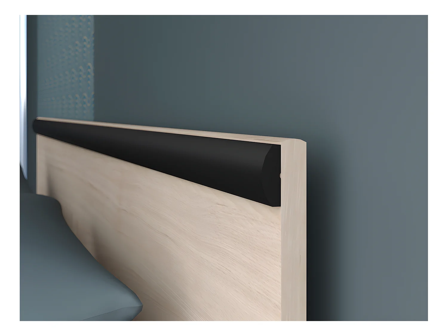 Cama con compartimentos 140 x 190 cm - 2 cajones y 1 estante - Color: natural + Somier + colchón - PABLO