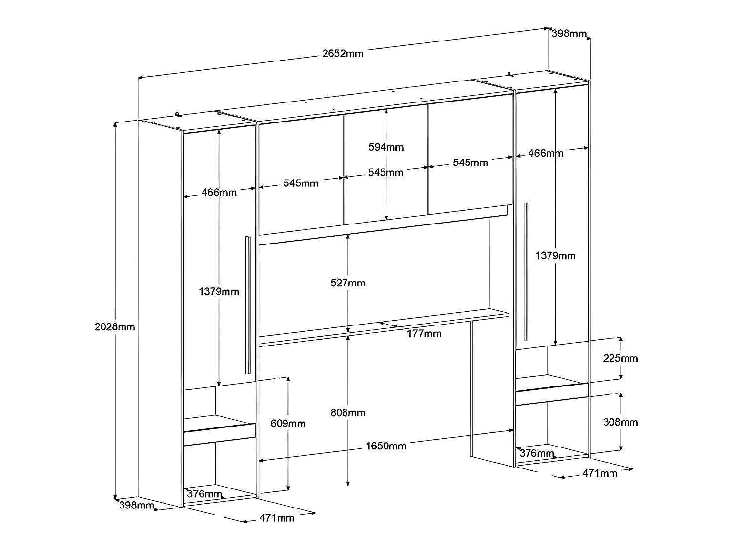 Cama com espaços de arrumação 140 x 190 cm com LEDs cor natural e preto + sommier + colchão - VELONA