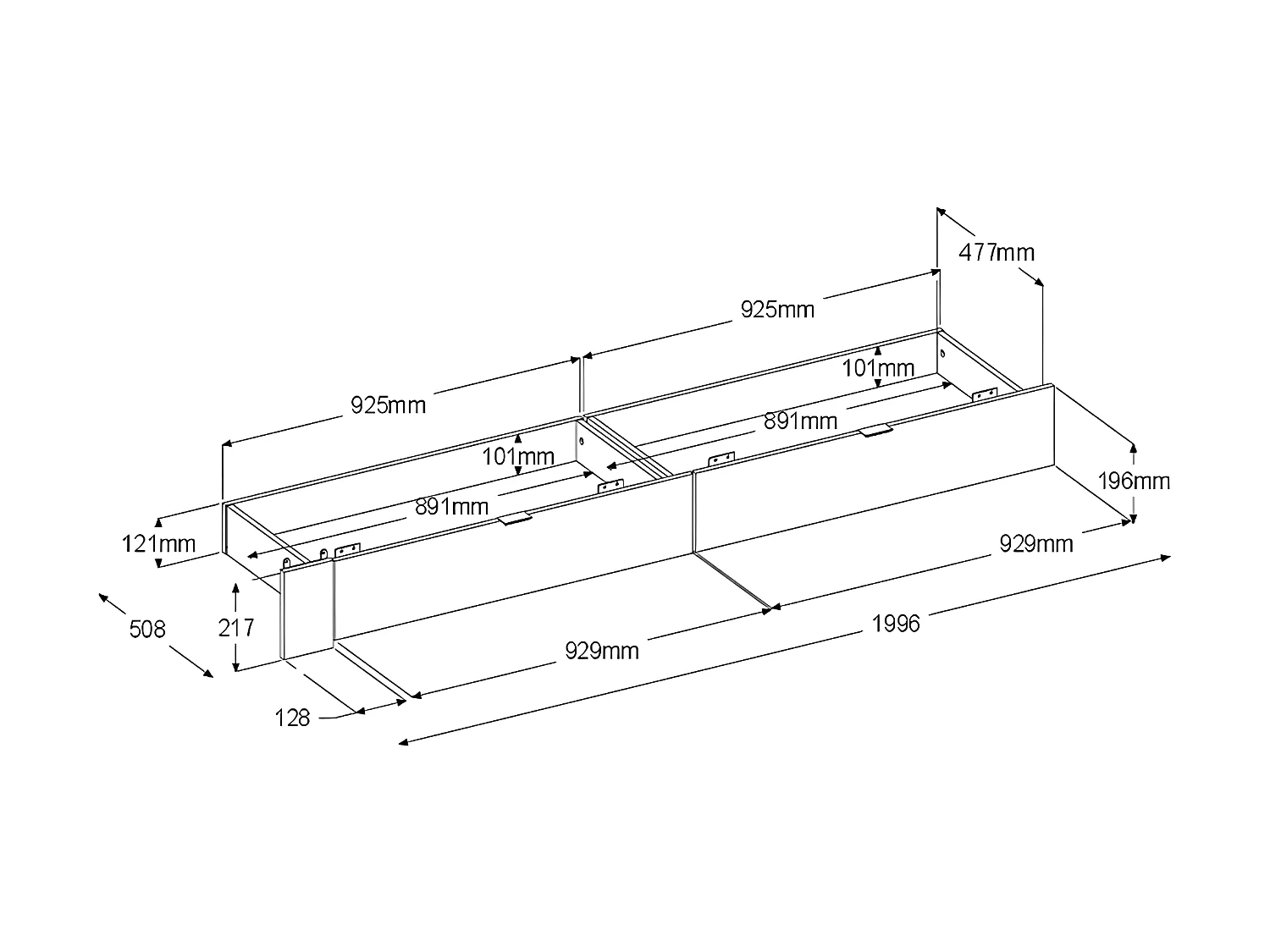 Łóżko z 2 szufladami 160 × 200 cm: Naturalne i czarne + Stelaż + Materac – VELONA