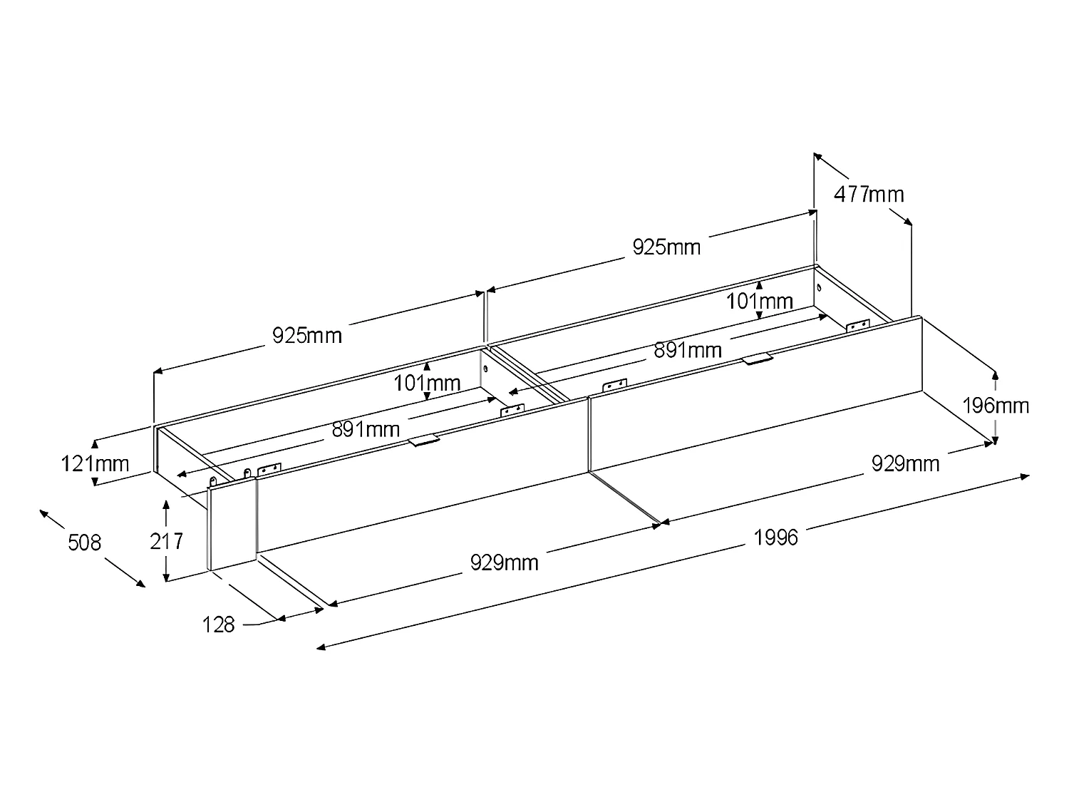 Bett mit 2 Schubladen + Lattenrost + Matratze - 160 x 200 cm - Holzfarben & Schwarz - VELONA