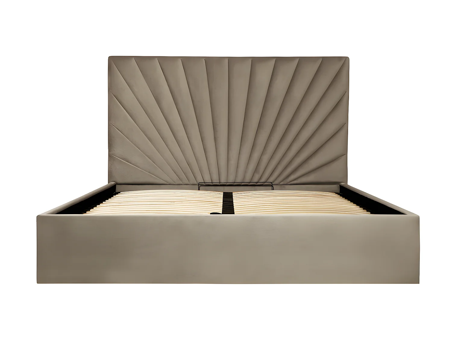 Bed met opbergruimte 140 x 190 cm - Velours - Taupe + matras - RILIODA van Pascal Morabito