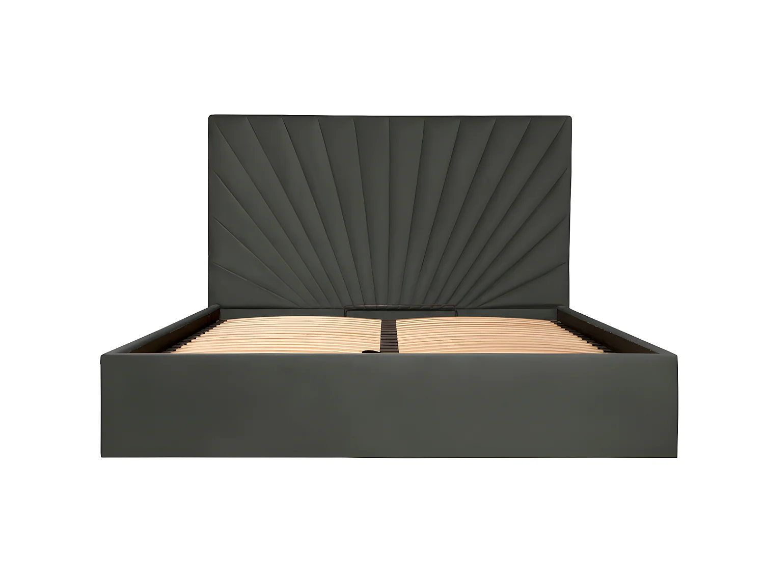 Bed met opbergruimte 140 x 190 cm - Velours - Antracietgrijs + matras - RILIODA van Pascal Morabito