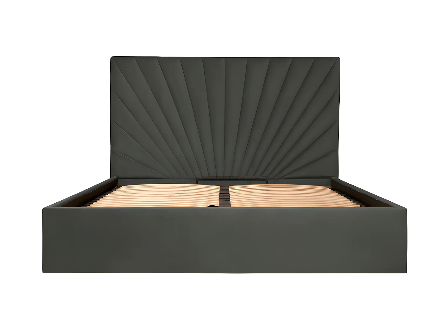 Lit coffre 140 x 190 cm - Velours - Gris anthracite + Matelas - RILIODA de Pascal Morabito