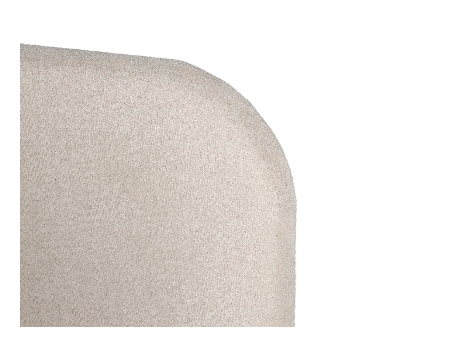 Bed 160 x 200 cm - Bouclé stof effect - Ecru + Matras - SANTADI