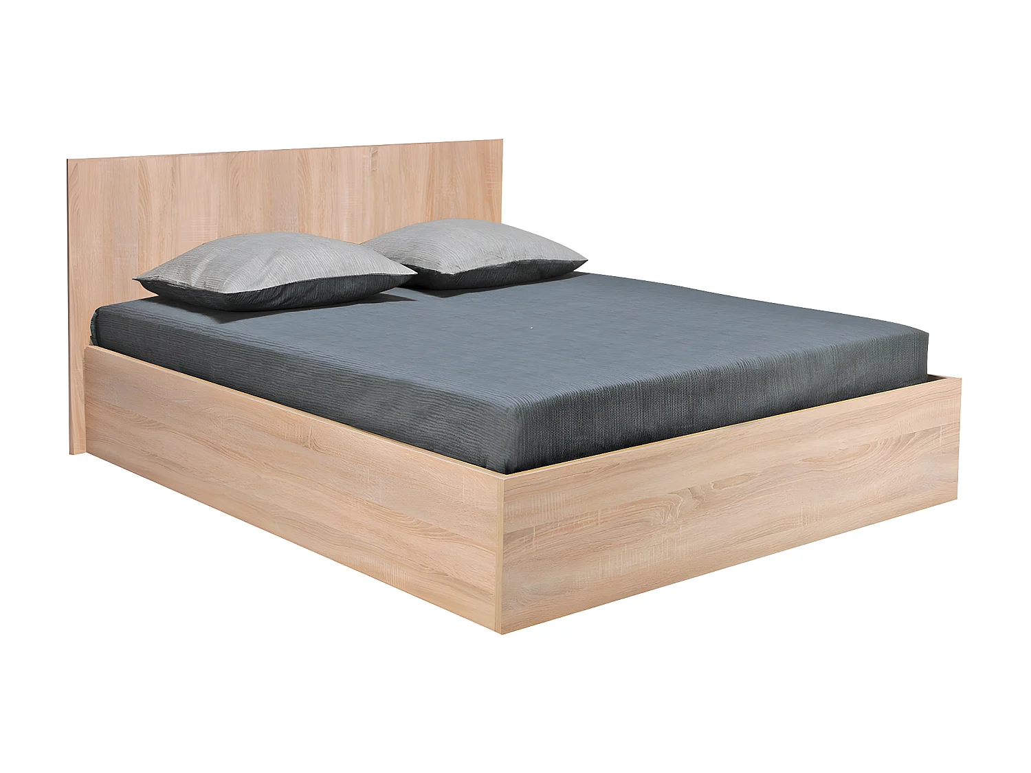 Lit coffre 140 x 190 cm - Coloris : Naturel + Matelas - ELPHEGE