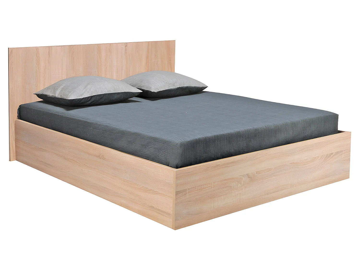 Lit coffre 140 x 190 cm - Coloris : Naturel + Matelas - ELPHEGE
