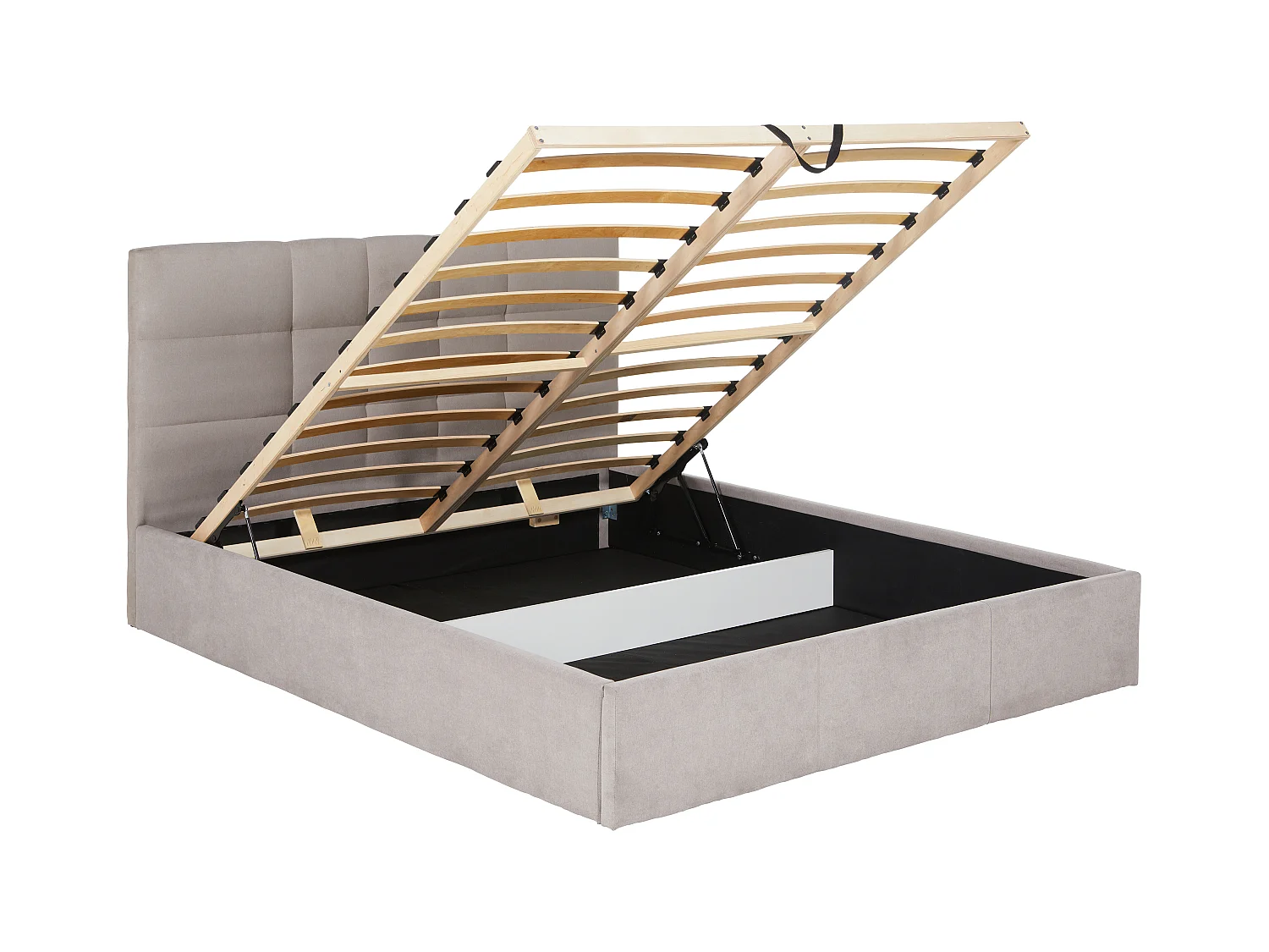 Lit coffre 140 x 190 cm - Tissu - Beige + Matelas - ELIAVA de Pascal Morabito