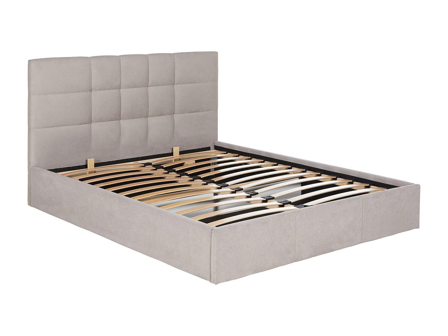 Lit coffre 140 x 190 cm - Tissu - Beige + Matelas - ELIAVA de Pascal Morabito
