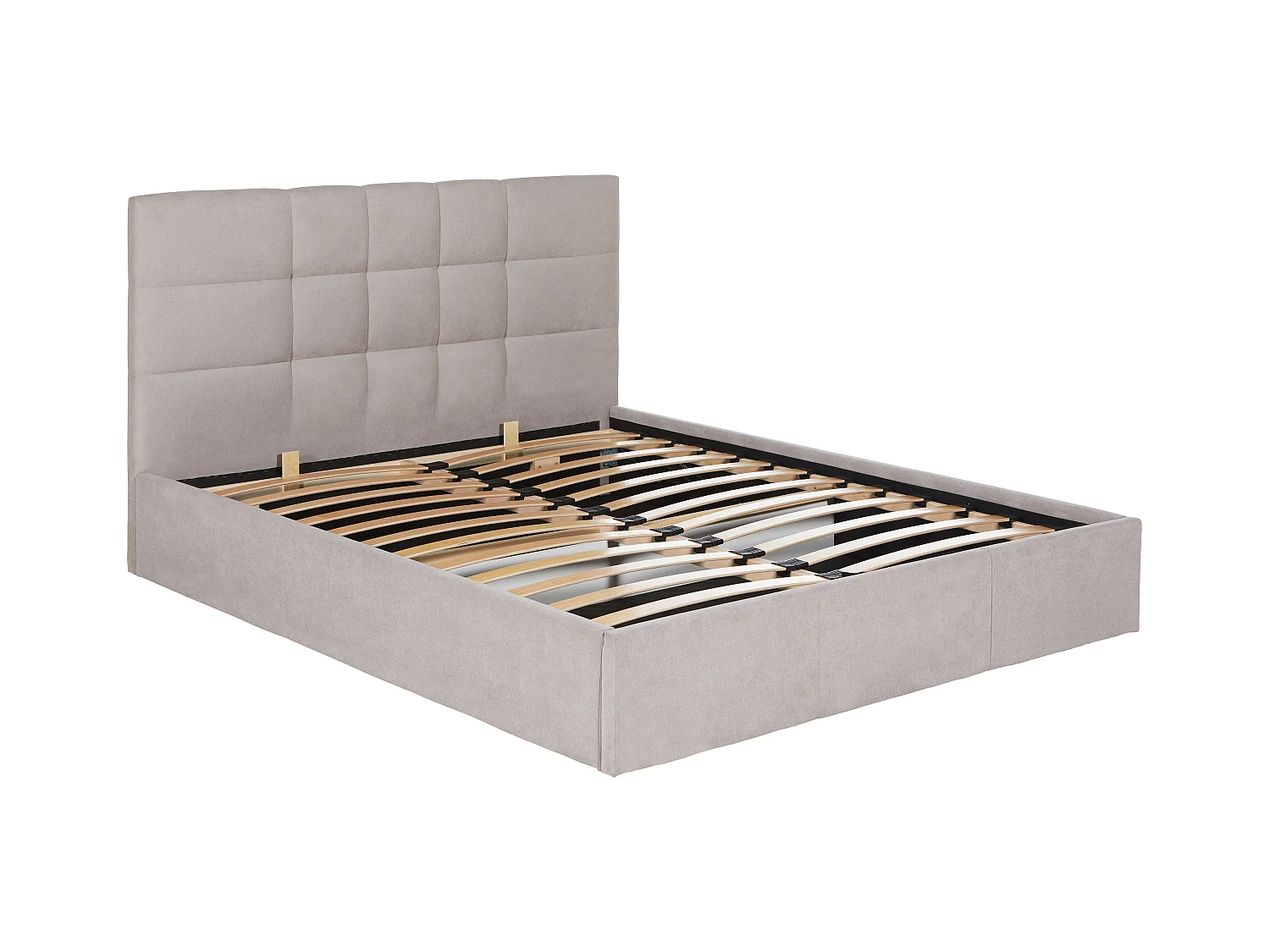 Bed met opbergruimte 160 x 200 cm - Stof - Beige + matras - ELIAVA van Pascal Marabito