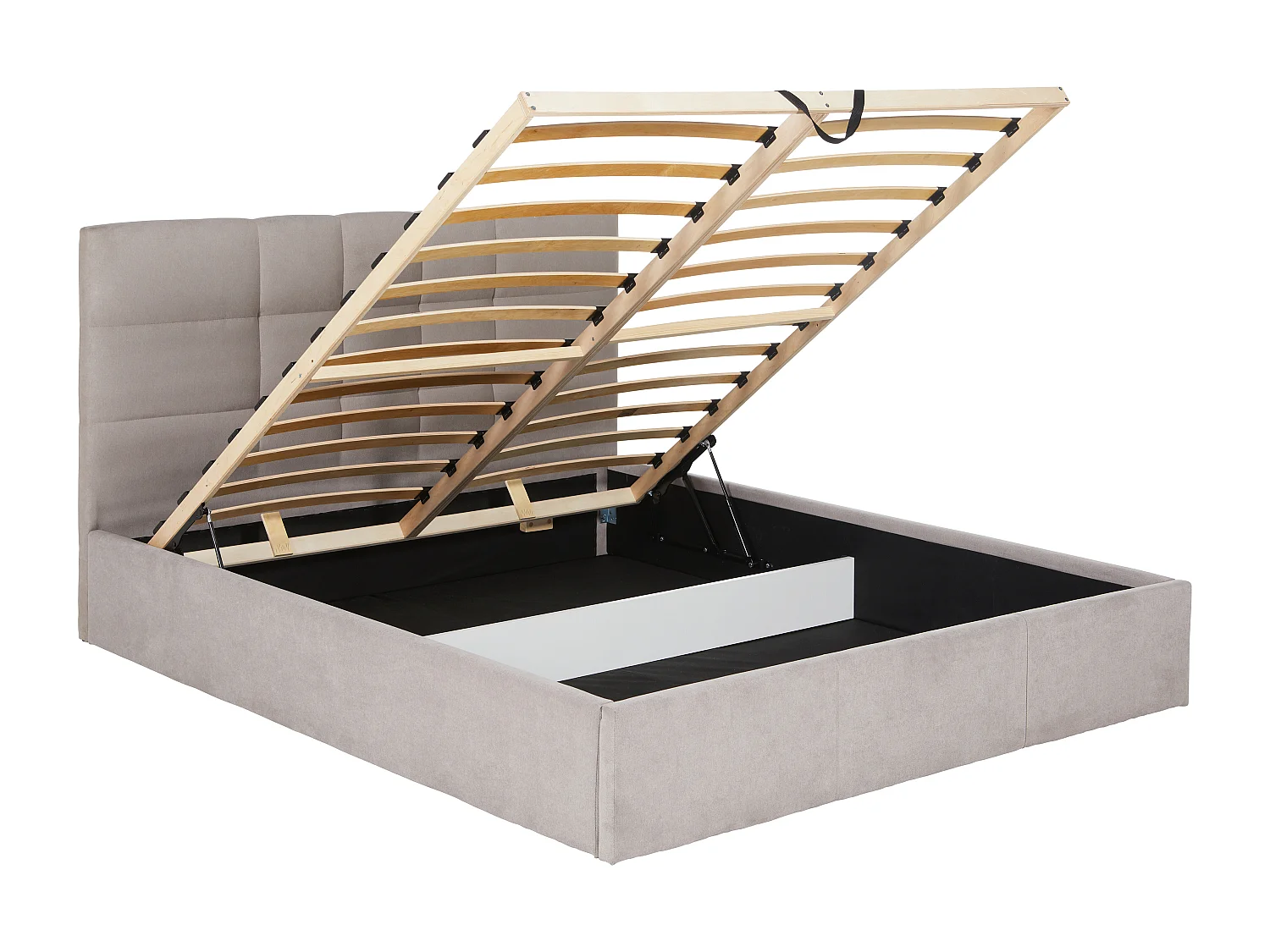 Lit coffre 160 x 200 cm - Tissu - Beige + Matelas - ELIAVA de Pascal Morabito