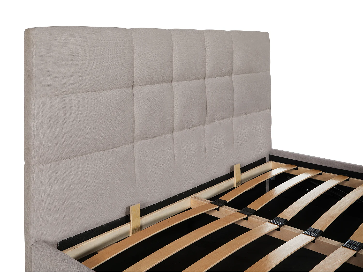 Lit coffre 160 x 200 cm - Tissu - Beige + Matelas - ELIAVA de Pascal Morabito