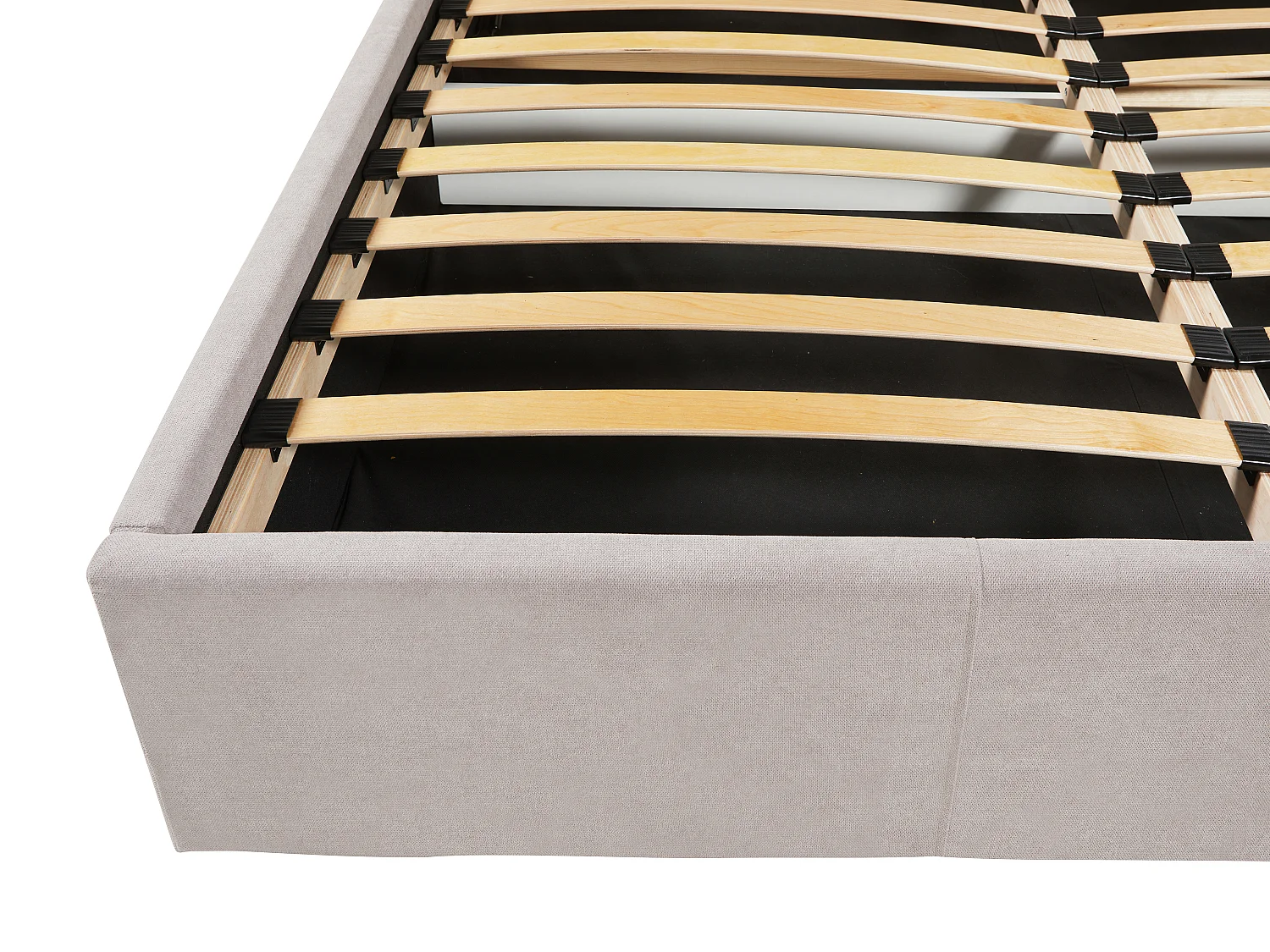 Lit coffre 160 x 200 cm - Tissu - Beige + Matelas - ELIAVA de Pascal Morabito