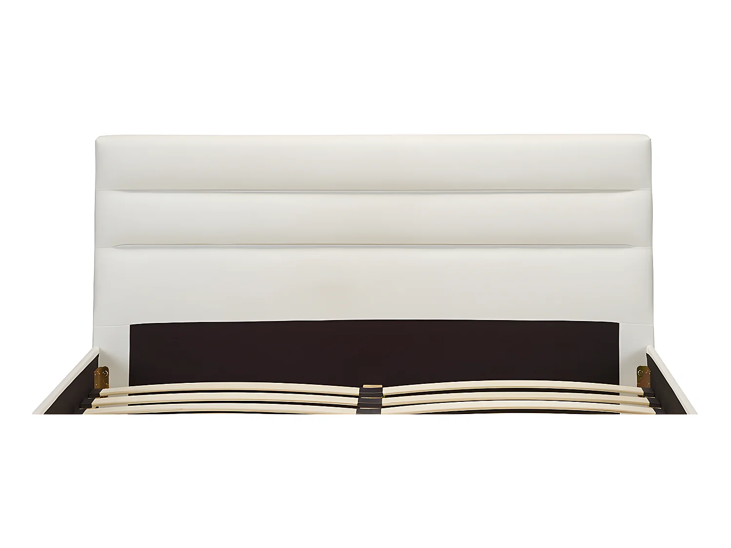 Lit 140 x 190 cm - Simili - Blanc + Matelas - FAUSTIN