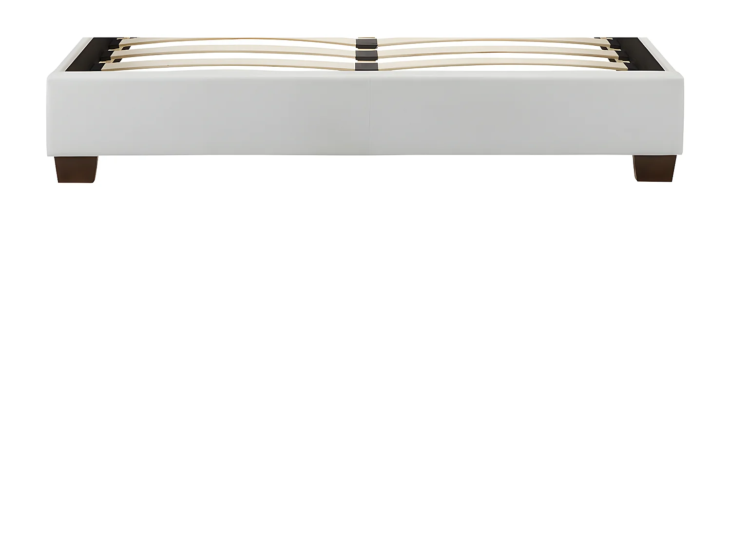 Lit 140 x 190 cm - Simili - Blanc + Matelas - FAUSTIN