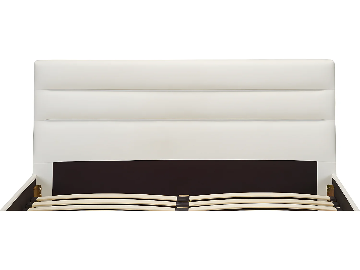 Bed 140 x 190 cm - Kunstleer - Wit + matras - FAUSTIN